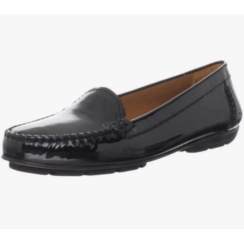Geox Women's Black Patent Leather Loafers Shoes Sz 41 US 9.5 Preppy Casual